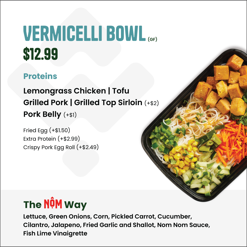 Vermicelli Bowl menu board